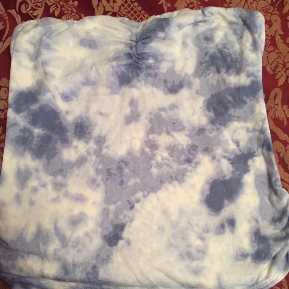 Blue & White Tie-dye Tube Top